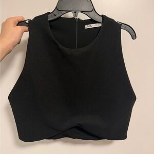Zara Elegant Black Crop Top